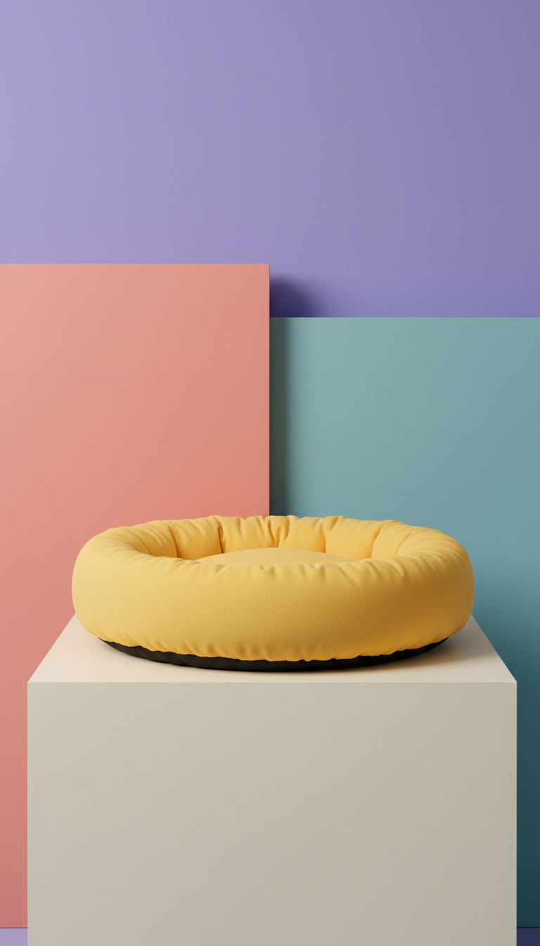 Plush Comfy Cat Bed in Sunlit Yellow